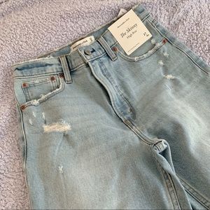 Abercrombie & Fitch The Skinny High Rise Ripped Jeans